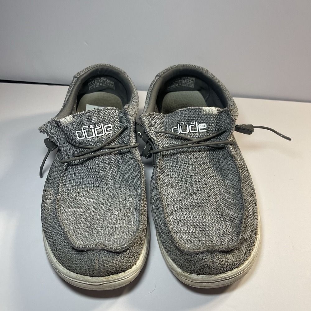 Hey Dude Men's Wally Free Loafers Grey White Size 11
